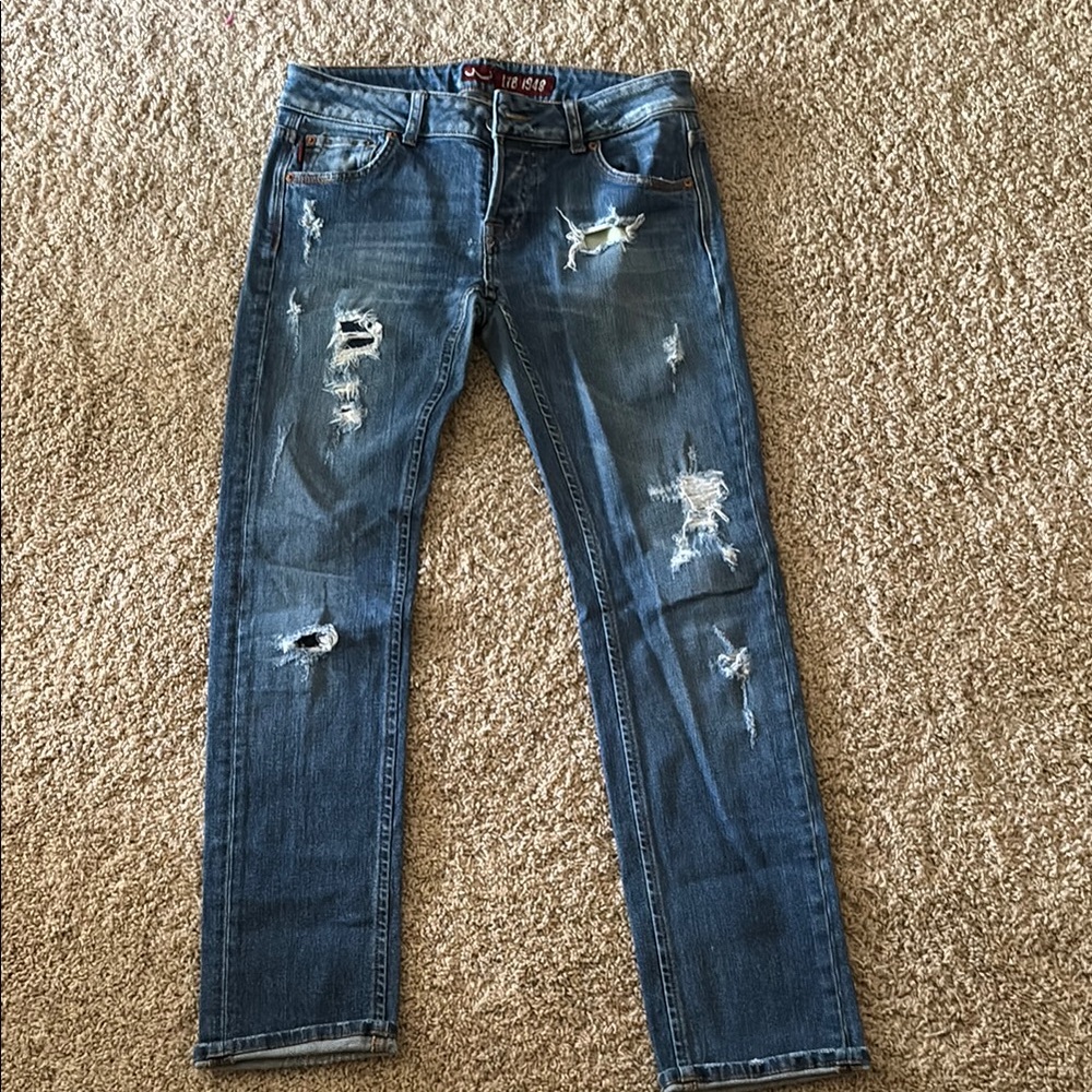 Distressed Blue Jeans for Men